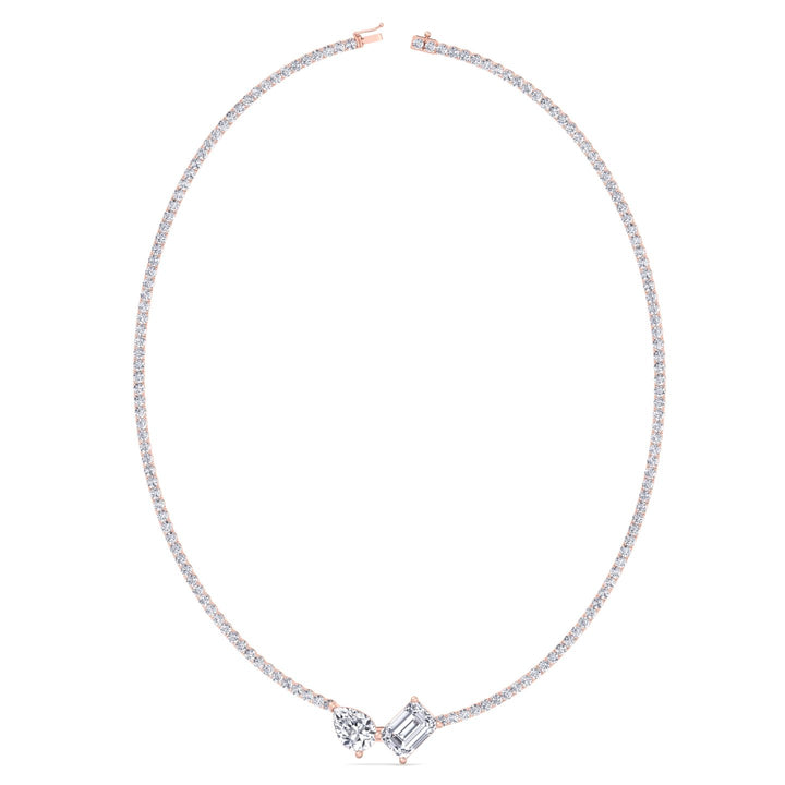 Taron - Toi Et Moi Diamond Tennis Necklace - Gem Jewelers Co