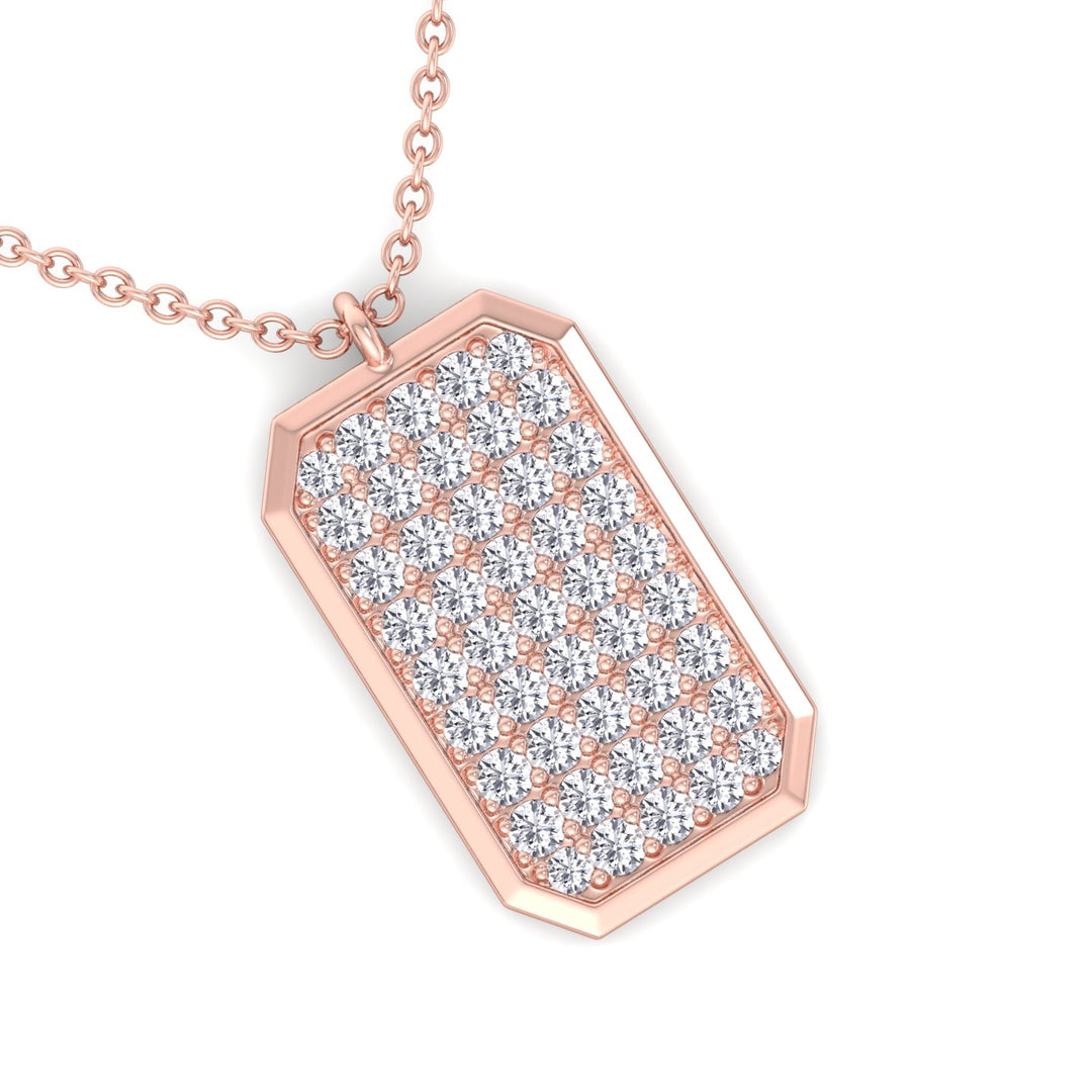 Vito - Diamond Dog Tag Pendant Necklace - Gem Jewelers Co