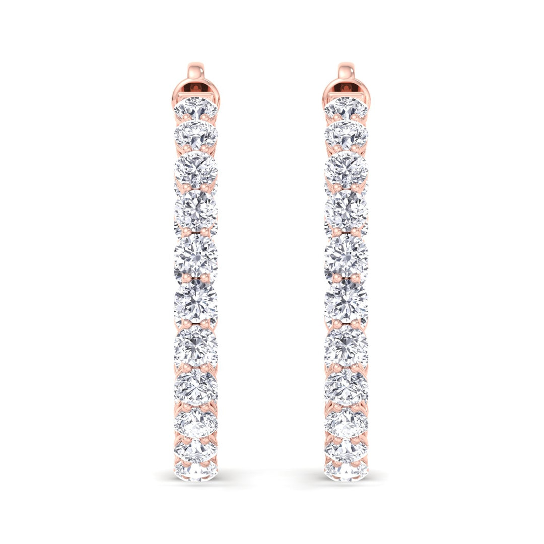 Clarice - 6.10CT Eternity Round Diamond Hoops