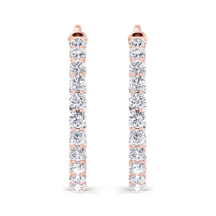 Clarice - 6.10CT Eternity Round Diamond Hoops