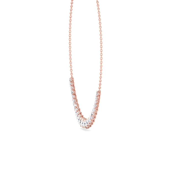 Tullia - Halfway Graduated Crown Prong Natural Diamond Tennis Necklace - Gem Jewelers Co