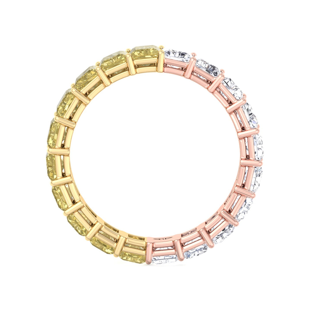 Gemma - Two Tone Radiant Cut Yellow Diamond Eternity Band - Gem Jewelers Co
