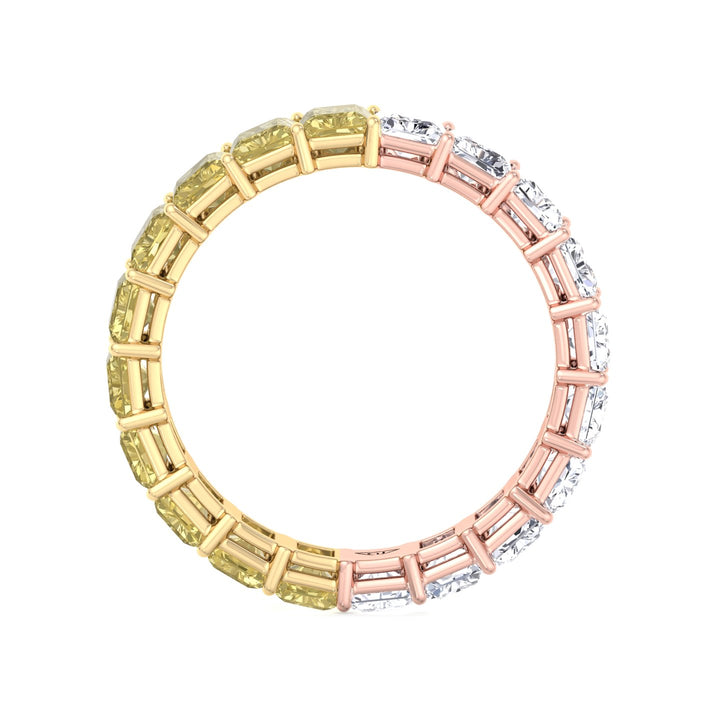 Gemma - Two Tone Radiant Cut Yellow Diamond Eternity Band - Gem Jewelers Co