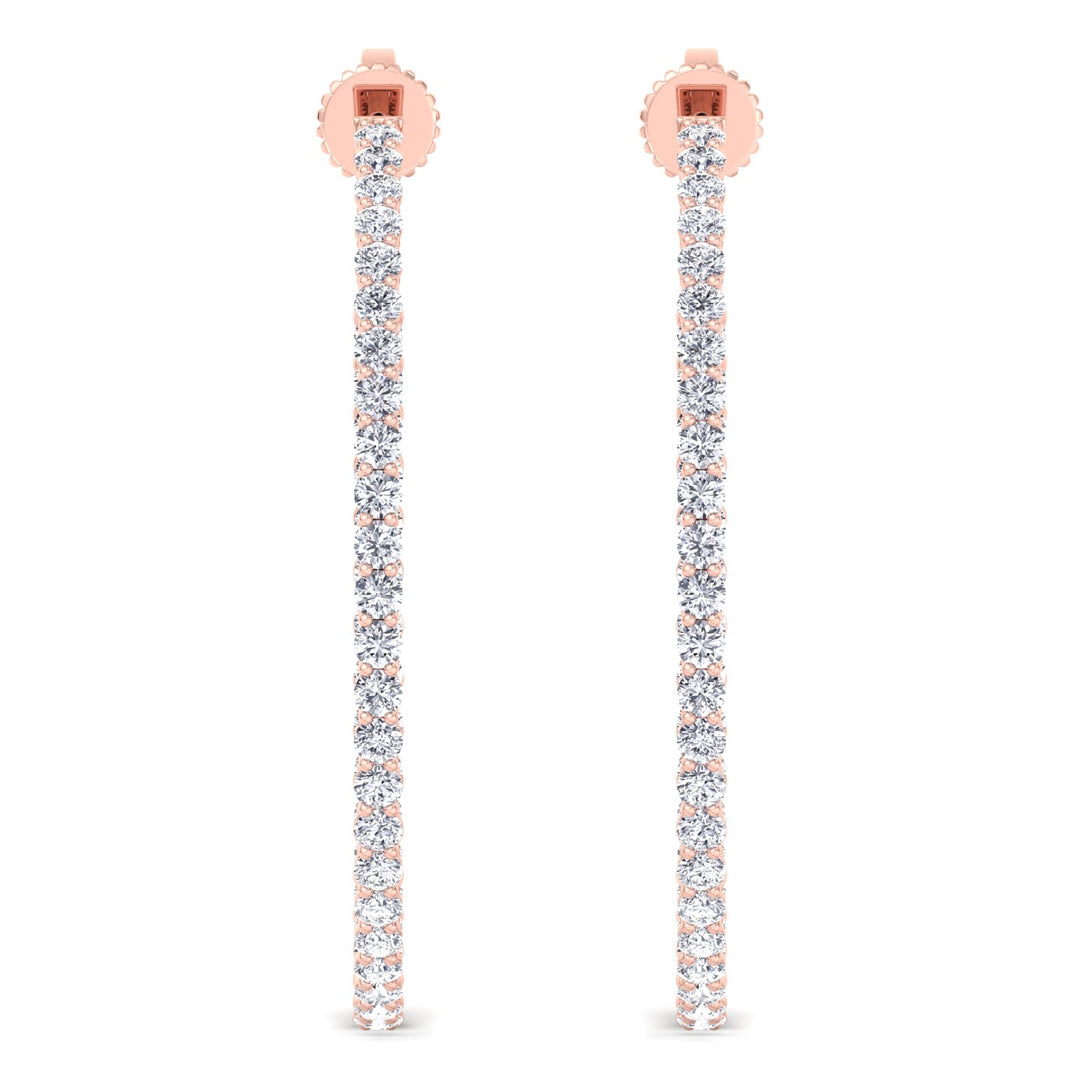 Clara - 6.2CT Round Diamond Inside Out Hoops