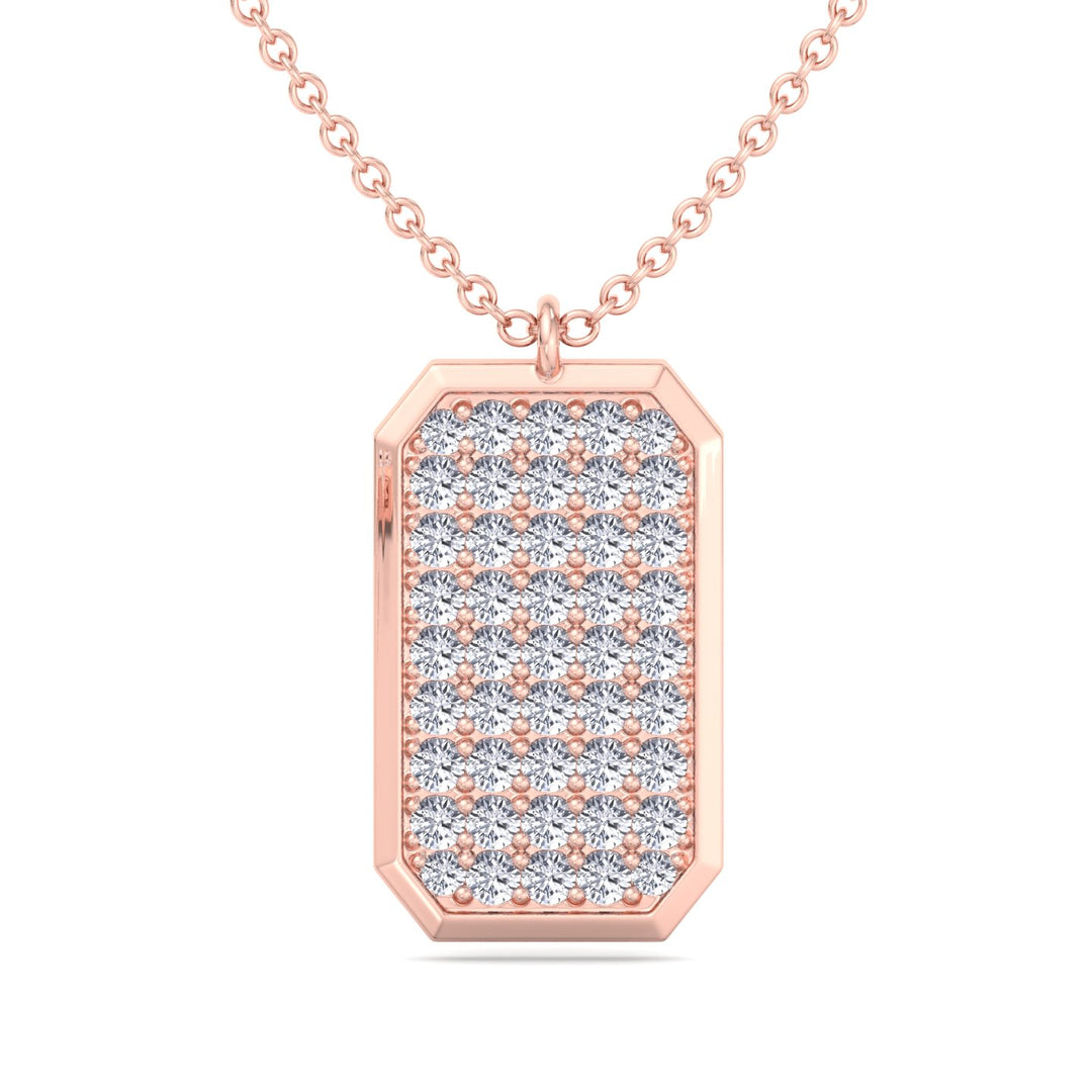Vito - Diamond Dog Tag Pendant Necklace - Gem Jewelers Co
