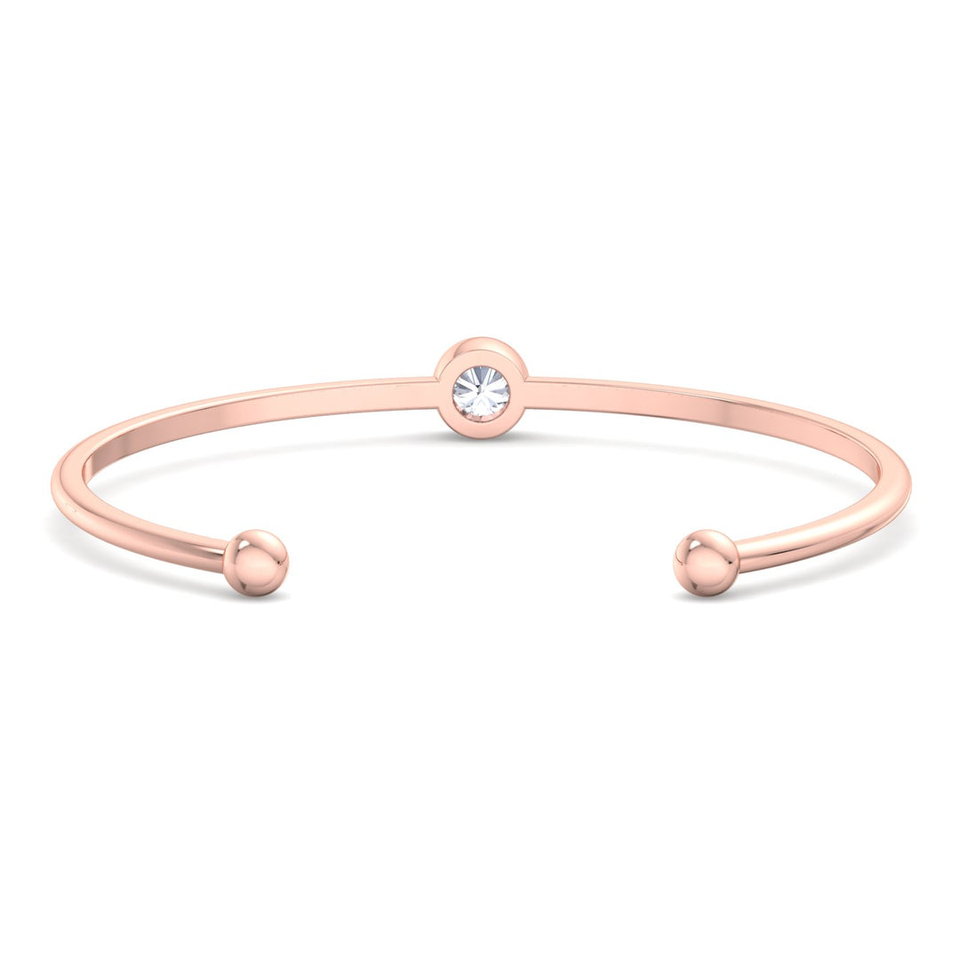 Ciella - Bezel Set Natural Diamond Solitaire Bangle - Gem Jewelers Co