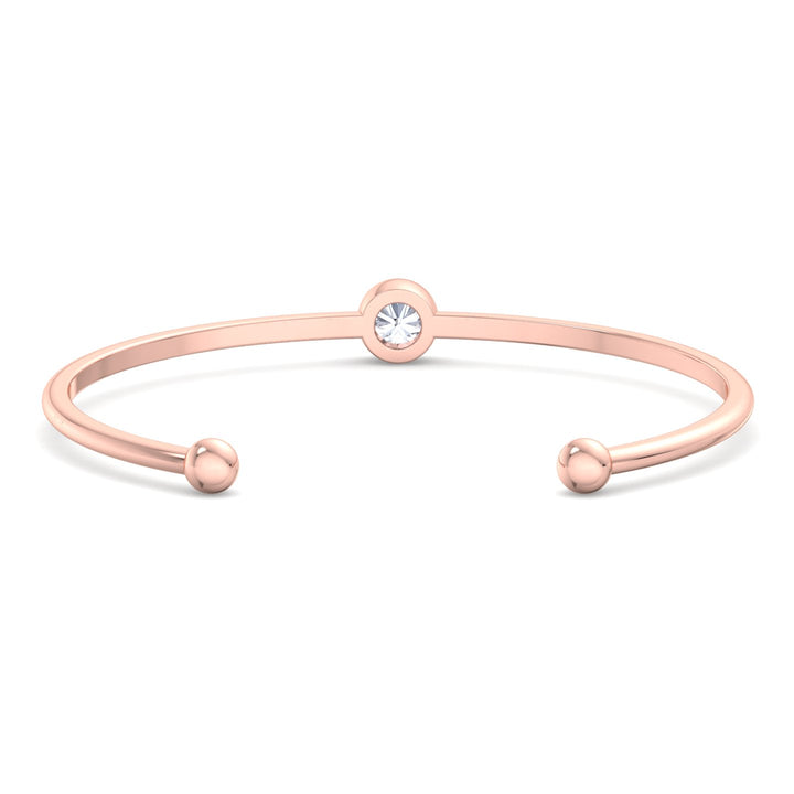 Ciella - Bezel Set Natural Diamond Solitaire Bangle - Gem Jewelers Co