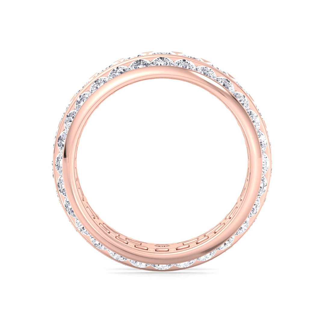 Romeo - 5.5CT 3 Row Channel Set Princess and Round Cut Diamond Eternity Band - Gem Jewelers Co