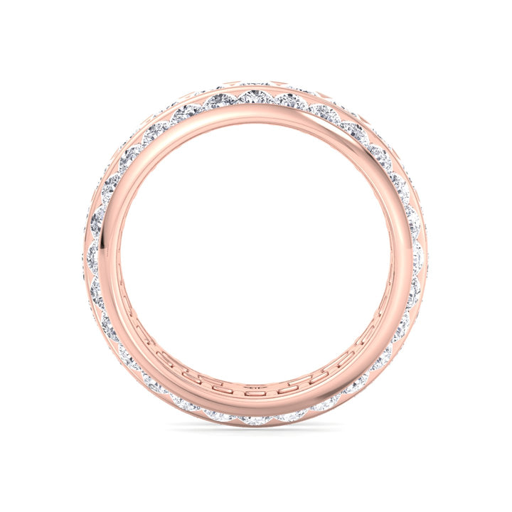 Romeo - 5.5CT 3 Row Channel Set Princess and Round Cut Diamond Eternity Band - Gem Jewelers Co