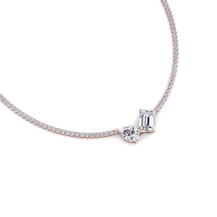 Taron - Toi Et Moi Diamond Tennis Necklace - Gem Jewelers Co