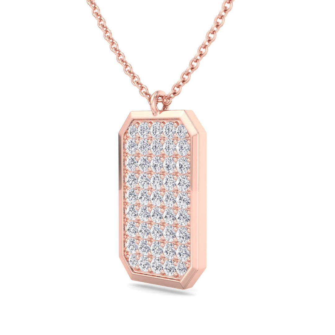 Vito - Diamond Dog Tag Pendant Necklace - Gem Jewelers Co
