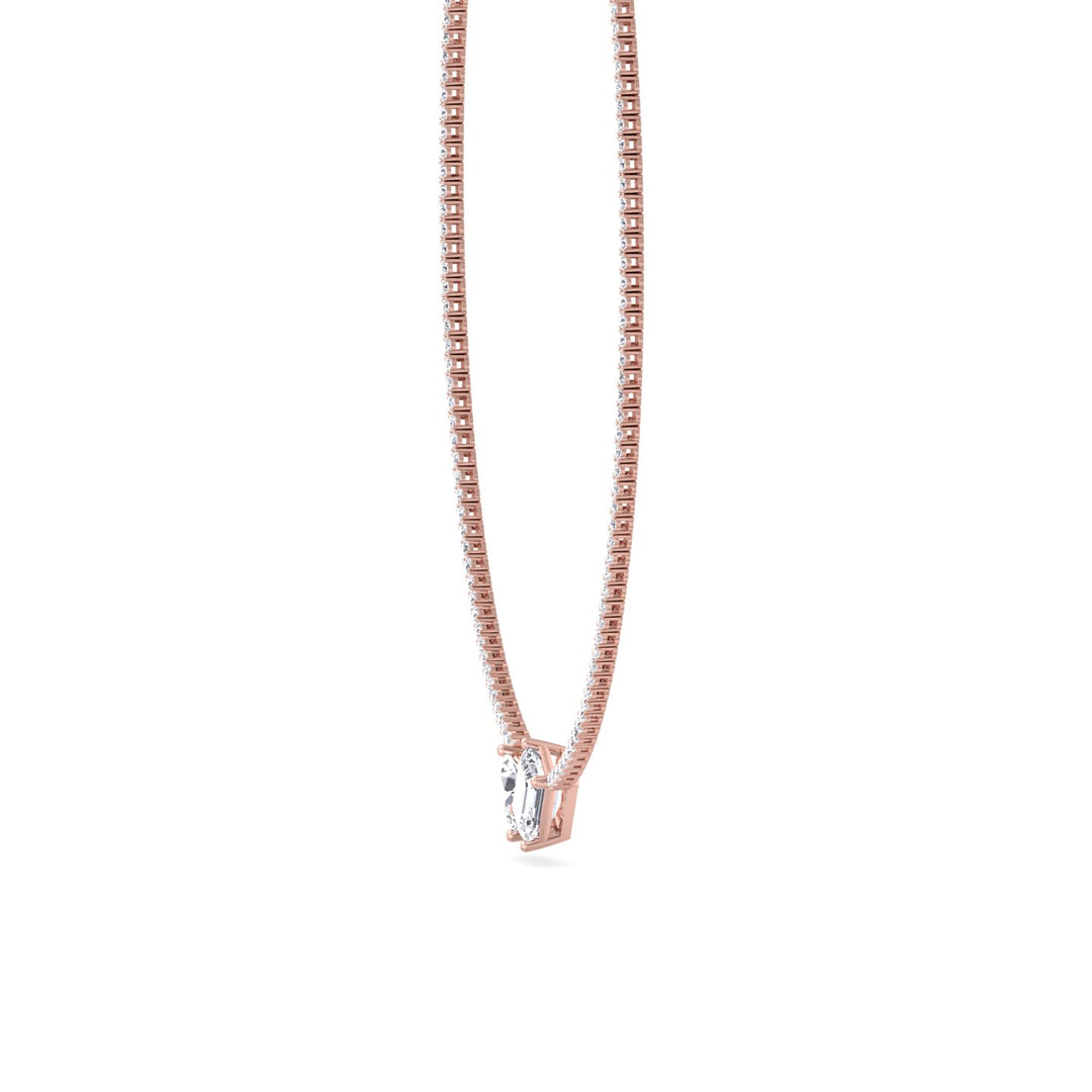 Taron - Toi Et Moi Diamond Tennis Necklace - Gem Jewelers Co