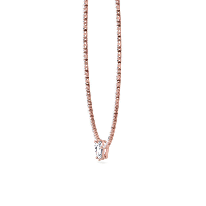Taron - Toi Et Moi Diamond Tennis Necklace - Gem Jewelers Co
