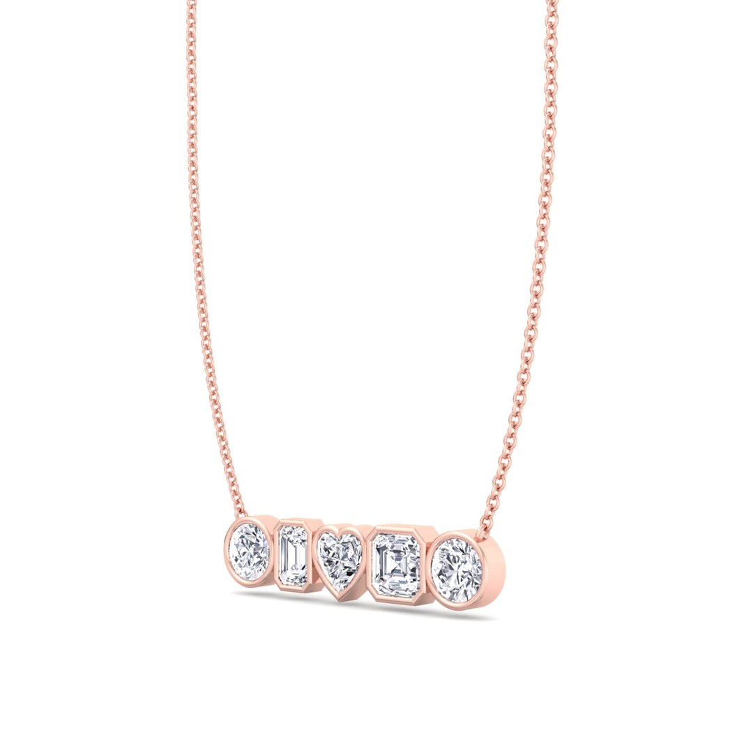 Round-Emerald-Heart-Asscher-Cut-Diamond-in- Bezel-Setting-Solid-rose-Gold