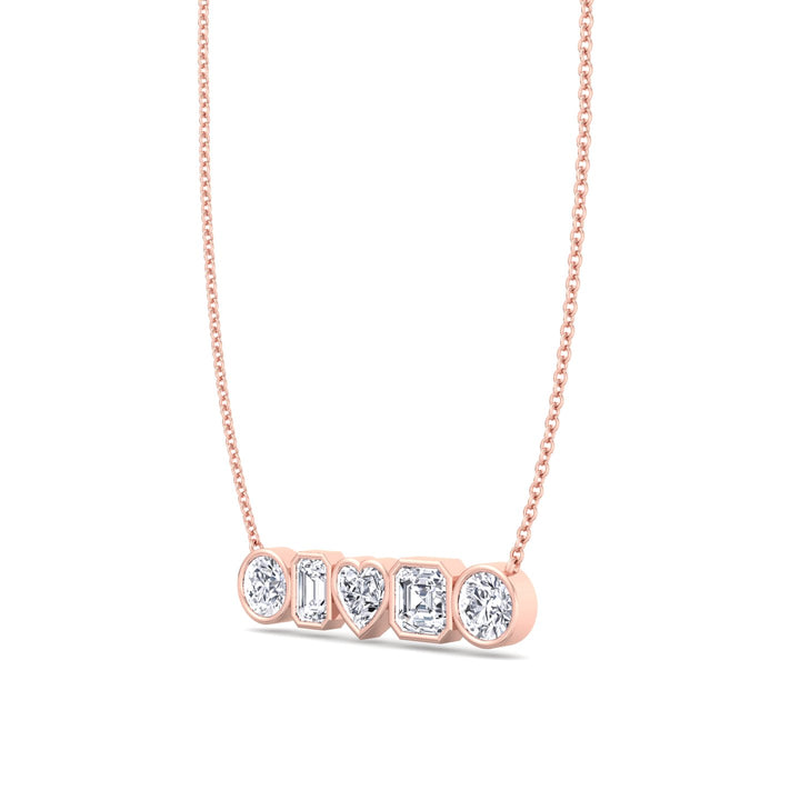 Round-Emerald-Heart-Asscher-Cut-Diamond-in- Bezel-Setting-Solid-rose-Gold