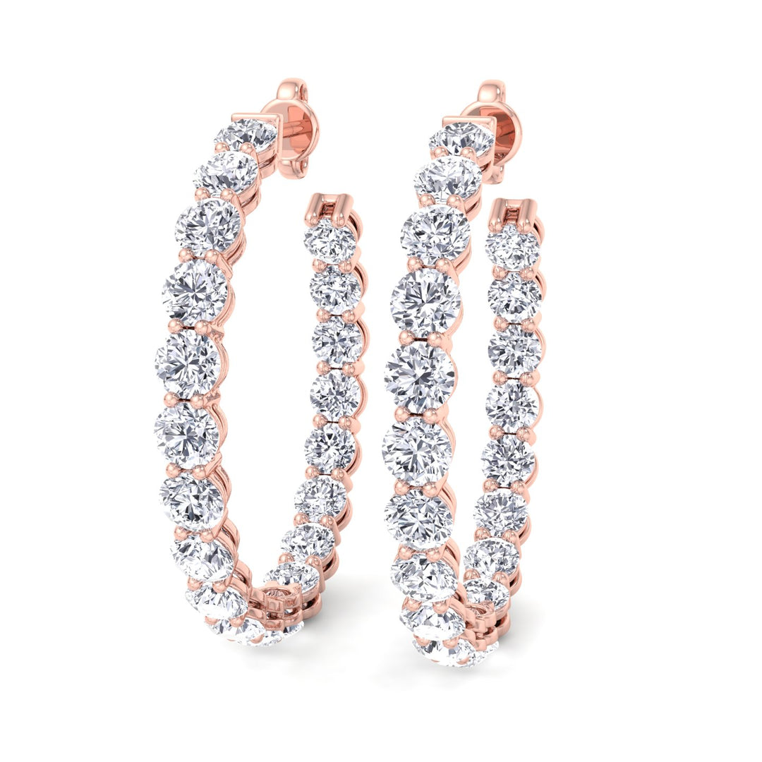 Clarice - 6.10CT Eternity Round Diamond Hoops