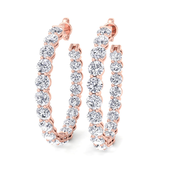 Clarice - 6.10CT Eternity Round Diamond Hoops
