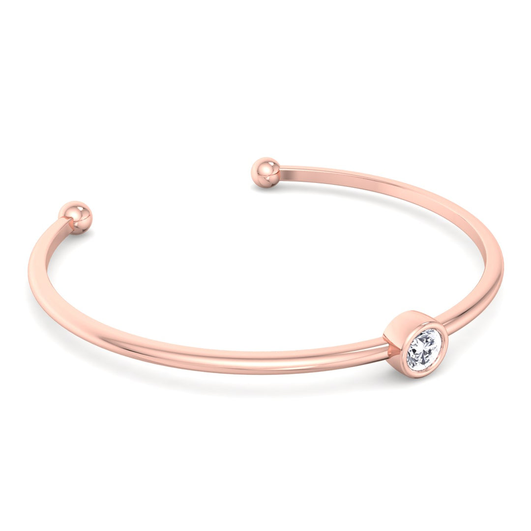 Ciella - Bezel Set Natural Diamond Solitaire Bangle - Gem Jewelers Co