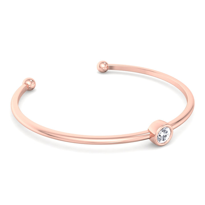 Ciella - Bezel Set Natural Diamond Solitaire Bangle - Gem Jewelers Co