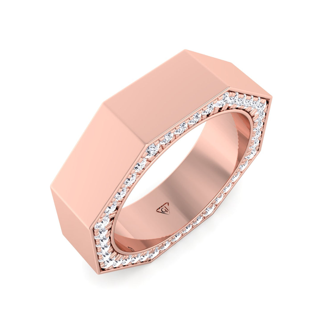 Enrico - Hidden Diamond Wedding Band - Gem Jewelers Co