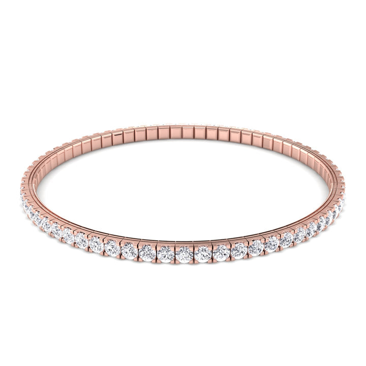 Flexible Tennis Bracelet -3CT-6CT-Yellow Gold