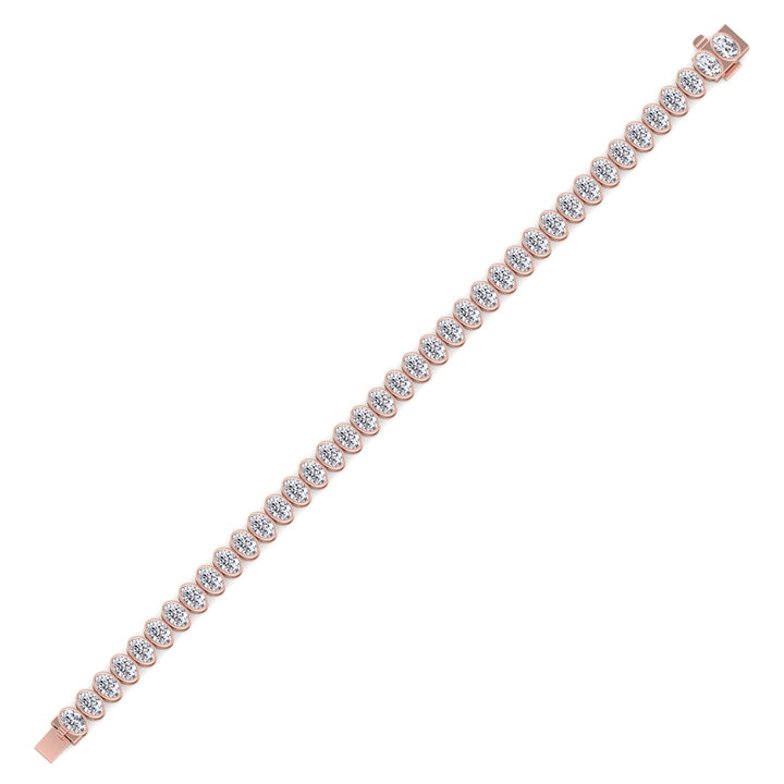 Paola - Bezel Set Oval Shape Natural Diamond Tennis Bracelet - Gem Jewelers Co