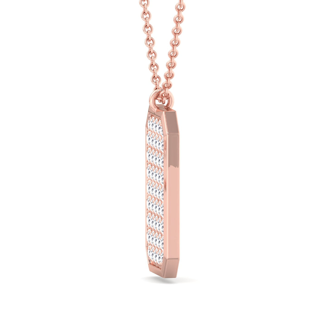 Vito - Diamond Dog Tag Pendant Necklace - Gem Jewelers Co