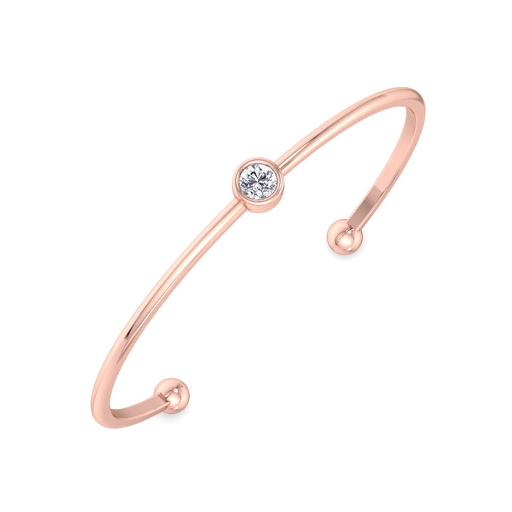 Ciella - Bezel Set Natural Diamond Solitaire Bangle - Gem Jewelers Co