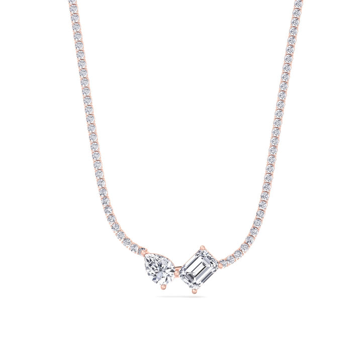 Taron - Toi Et Moi Diamond Tennis Necklace - Gem Jewelers Co