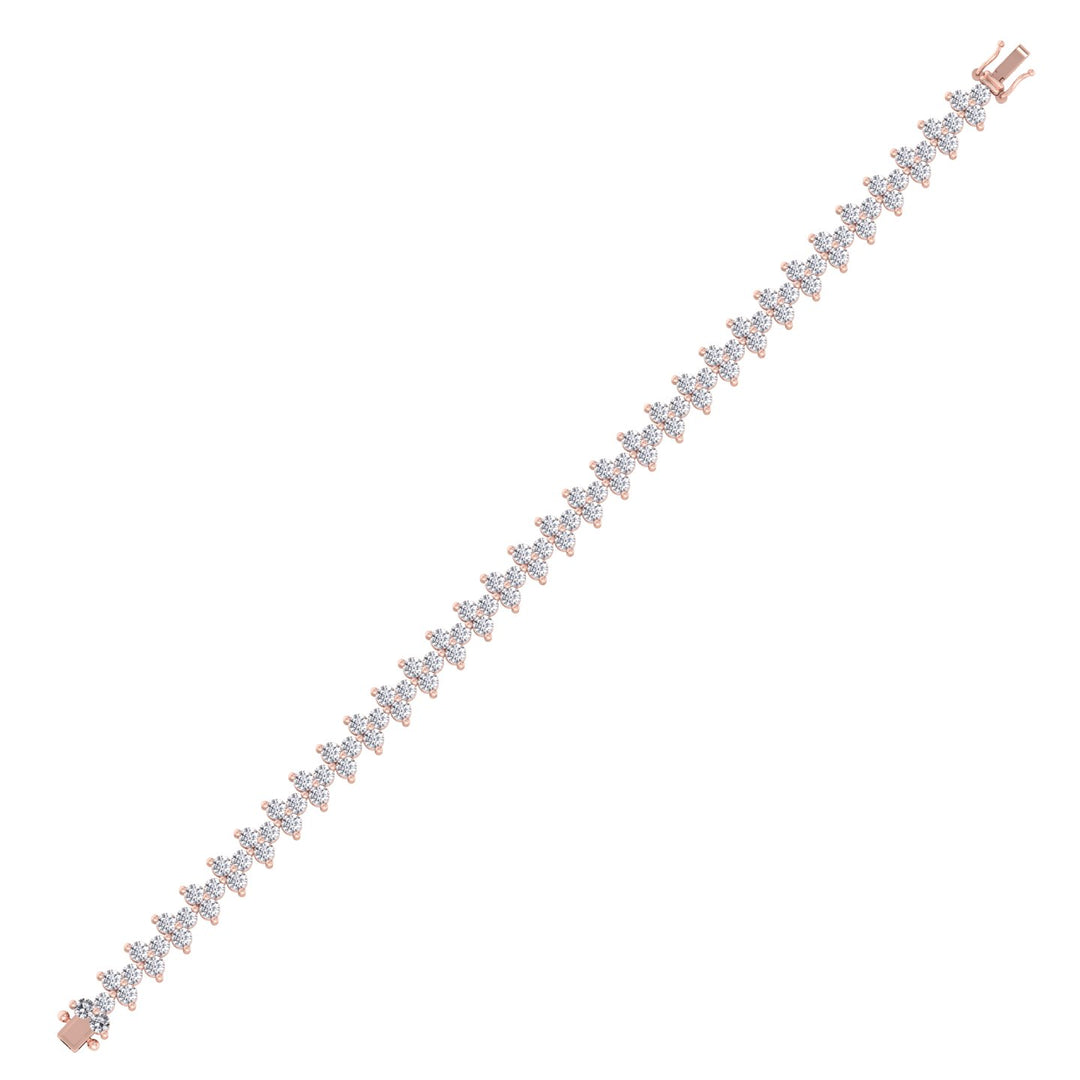 Natural Diamond Trio Tennis Bracelet Rose Gold
