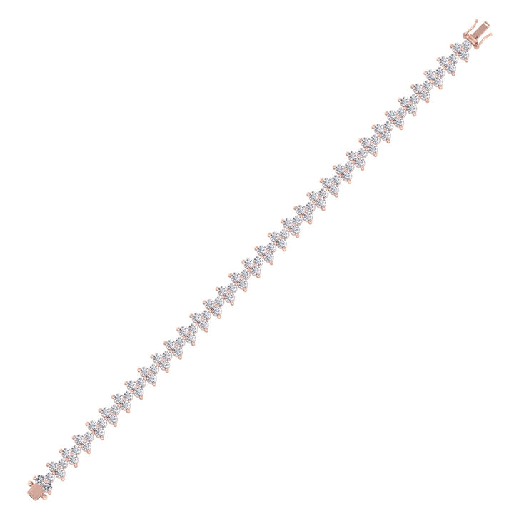 Natural Diamond Trio Tennis Bracelet Rose Gold