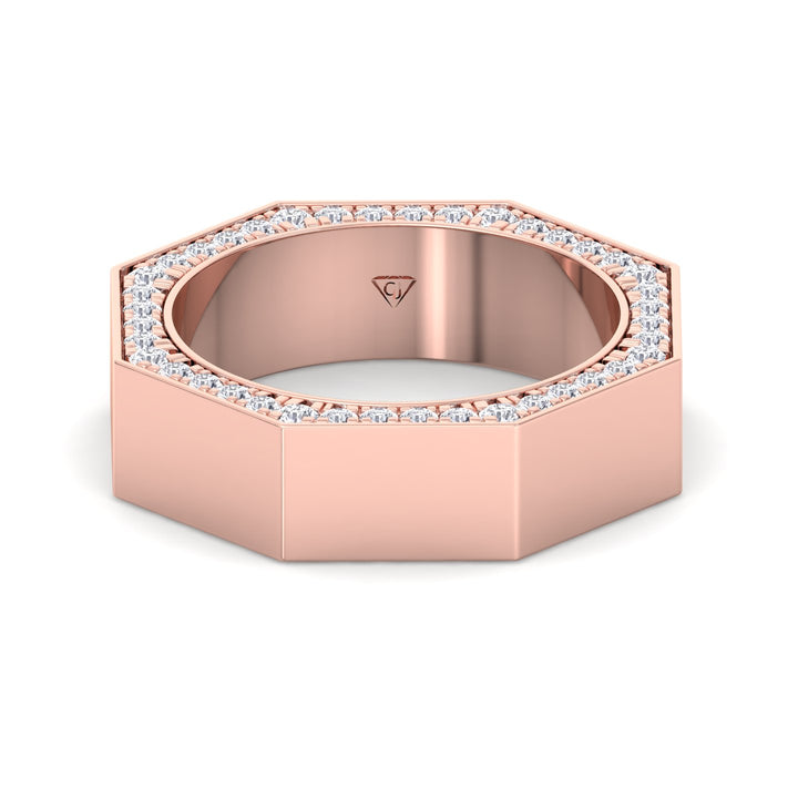 Enrico - Hidden Diamond Wedding Band - Gem Jewelers Co