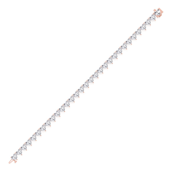 Heart Shape Natural Diamond Tennis Bracelet Rose