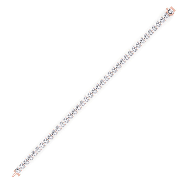 East to West Heart Shape Natural Diamond Tennis Bracelet Rose