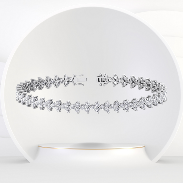 Natural Diamond Trio Tennis Bracelet