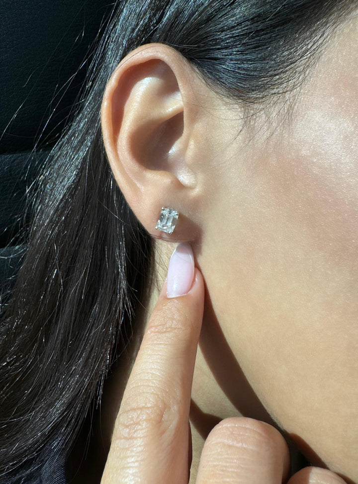 Bristel - Emerald Cut Diamond Studs