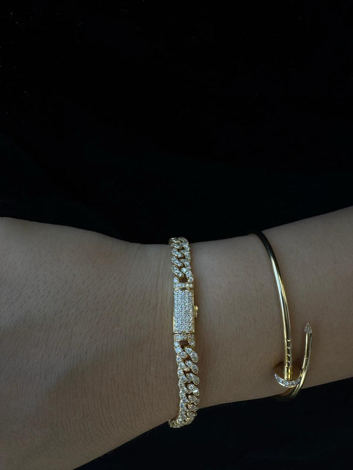 3CT Natural Diamond Cuban Link Bracelet ( 5.5mm )