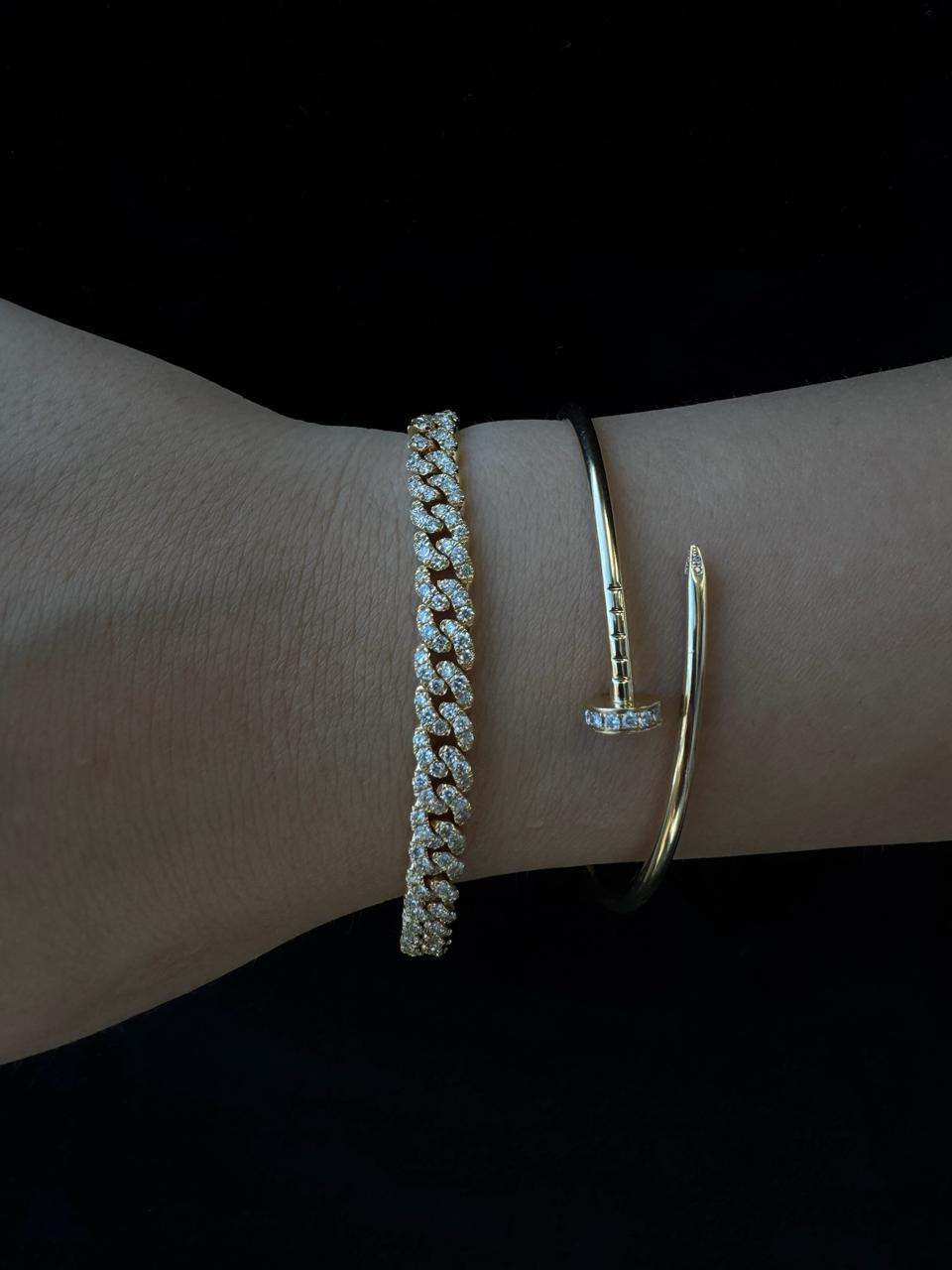 3CT Natural Diamond Cuban Link Bracelet ( 5.5mm )
