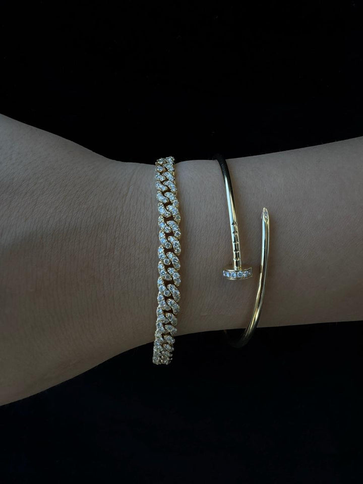 3CT Natural Diamond Cuban Link Bracelet ( 5.5mm )