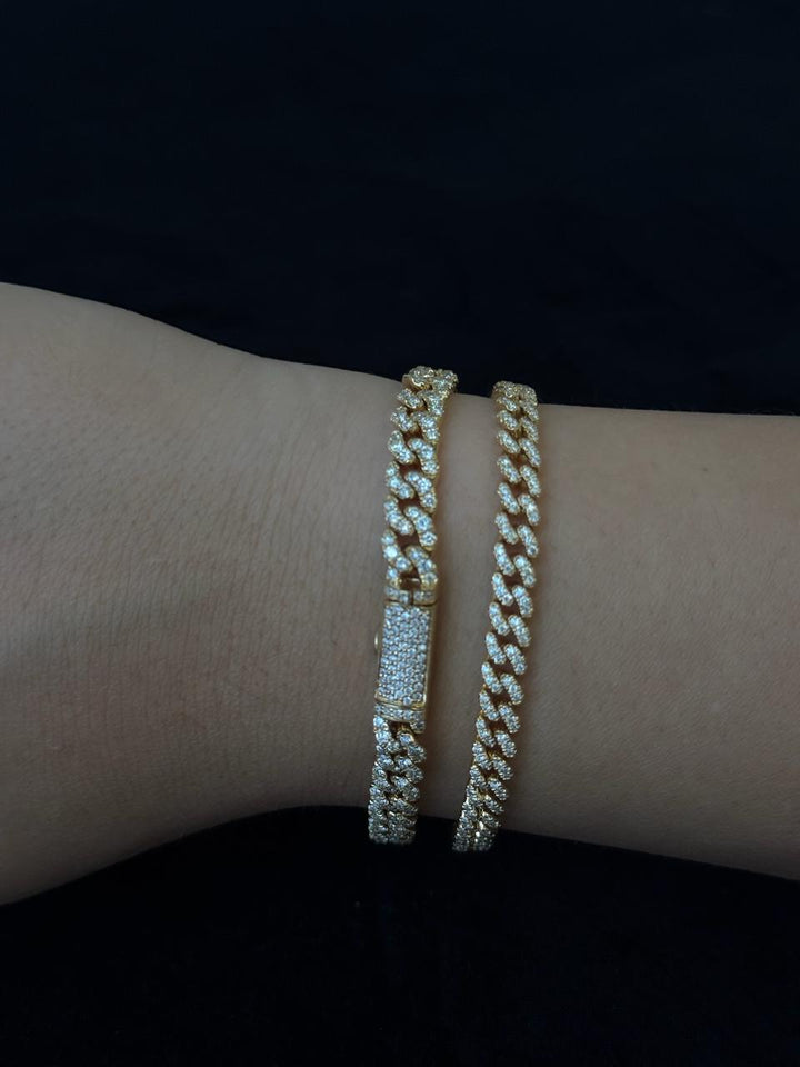 3CT Natural Diamond Cuban Link Bracelet ( 5.5mm )