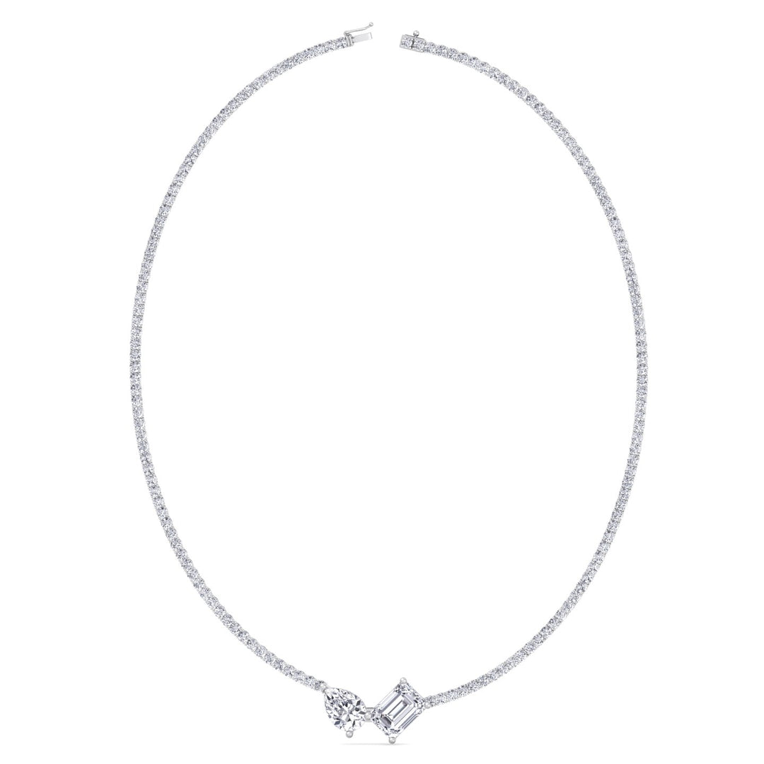 Taron - Toi Et Moi Diamond Tennis Necklace - Gem Jewelers Co
