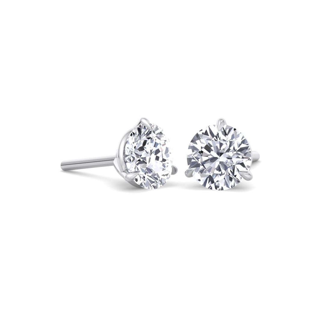1CT T.W Round Natural Diamond Studs in 14K Gold ( Super Deal) - Gem Jewelers Co