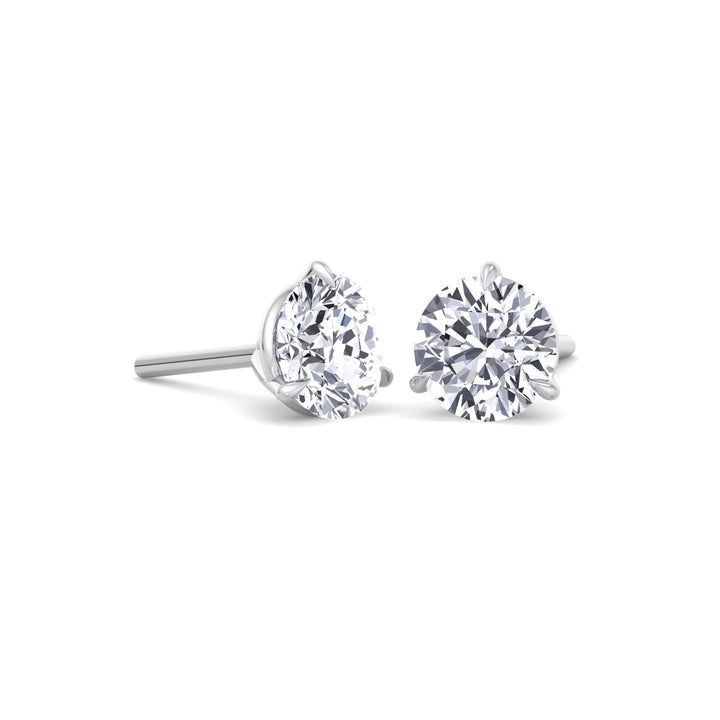 1CT T.W Round Natural Diamond Studs in 14K Gold ( Super Deal) - Gem Jewelers Co
