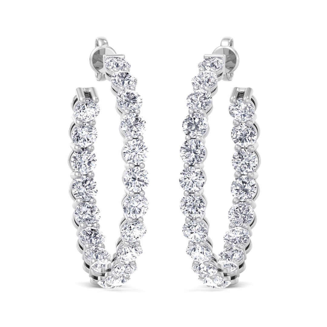Clarice - 6.10CT Eternity Round Diamond Hoops