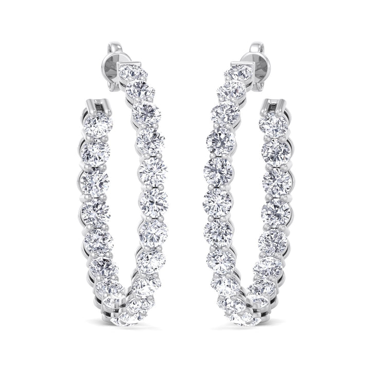 Clarice - 6.10CT Eternity Round Diamond Hoops