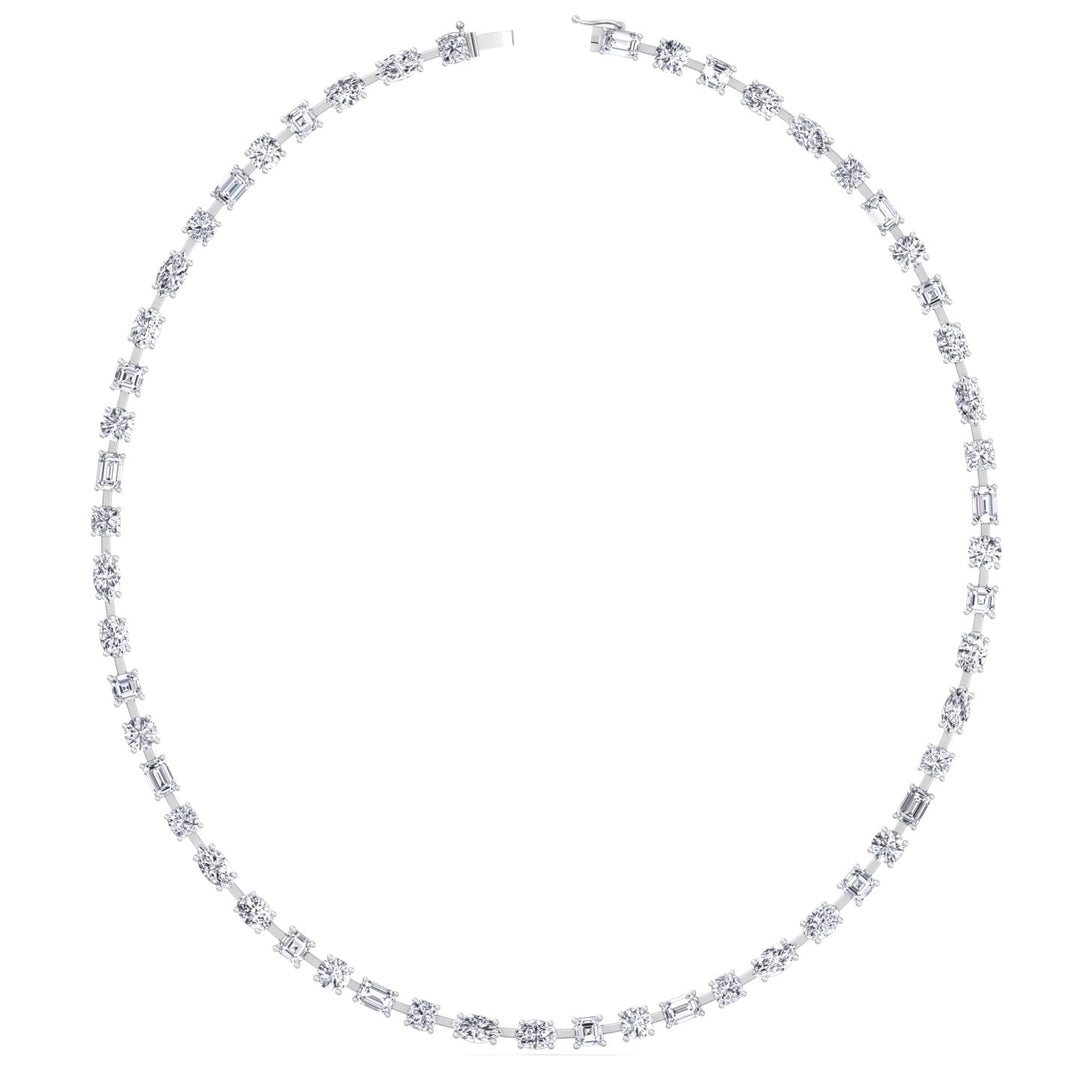 Selani - Multi Shape Diamond Tennis Necklace - Gem Jewelers Co