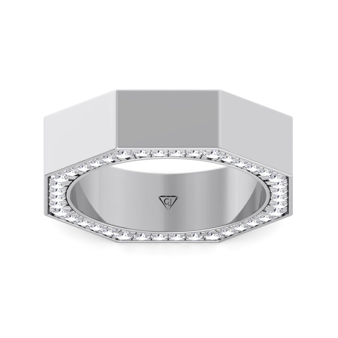 Enrico - Hidden Diamond Wedding Band - Gem Jewelers Co