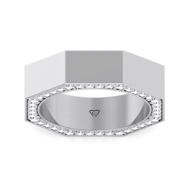 Enrico - Hidden Diamond Wedding Band - Gem Jewelers Co