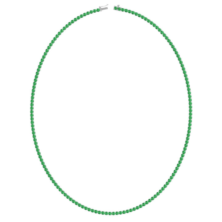 Giovane - Natural Green Emerald Tennis Necklace - Gem Jewelers Co