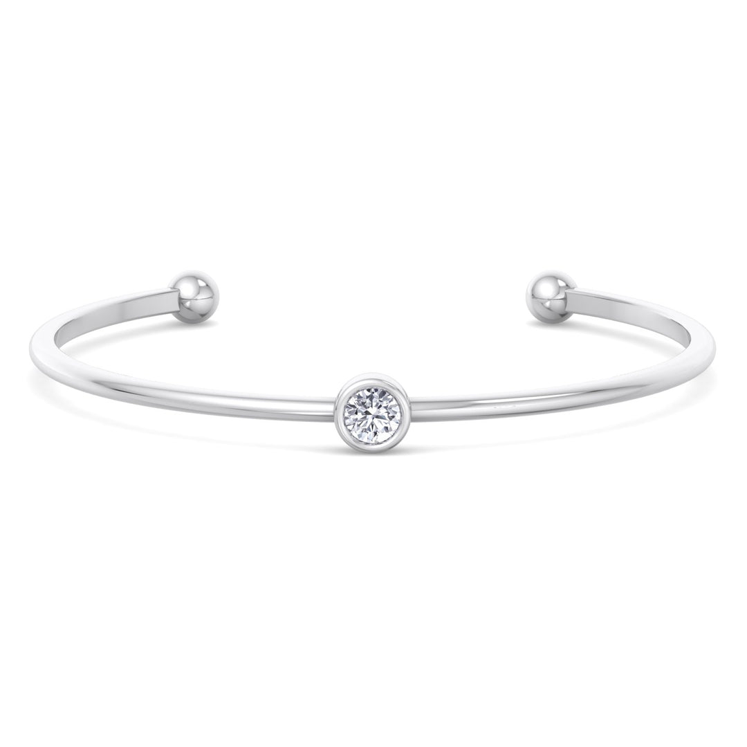 Ciella - Bezel Set Natural Diamond Solitaire Bangle - Gem Jewelers Co